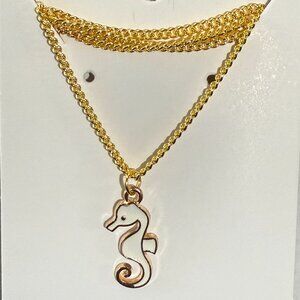 White Seahorse Necklace